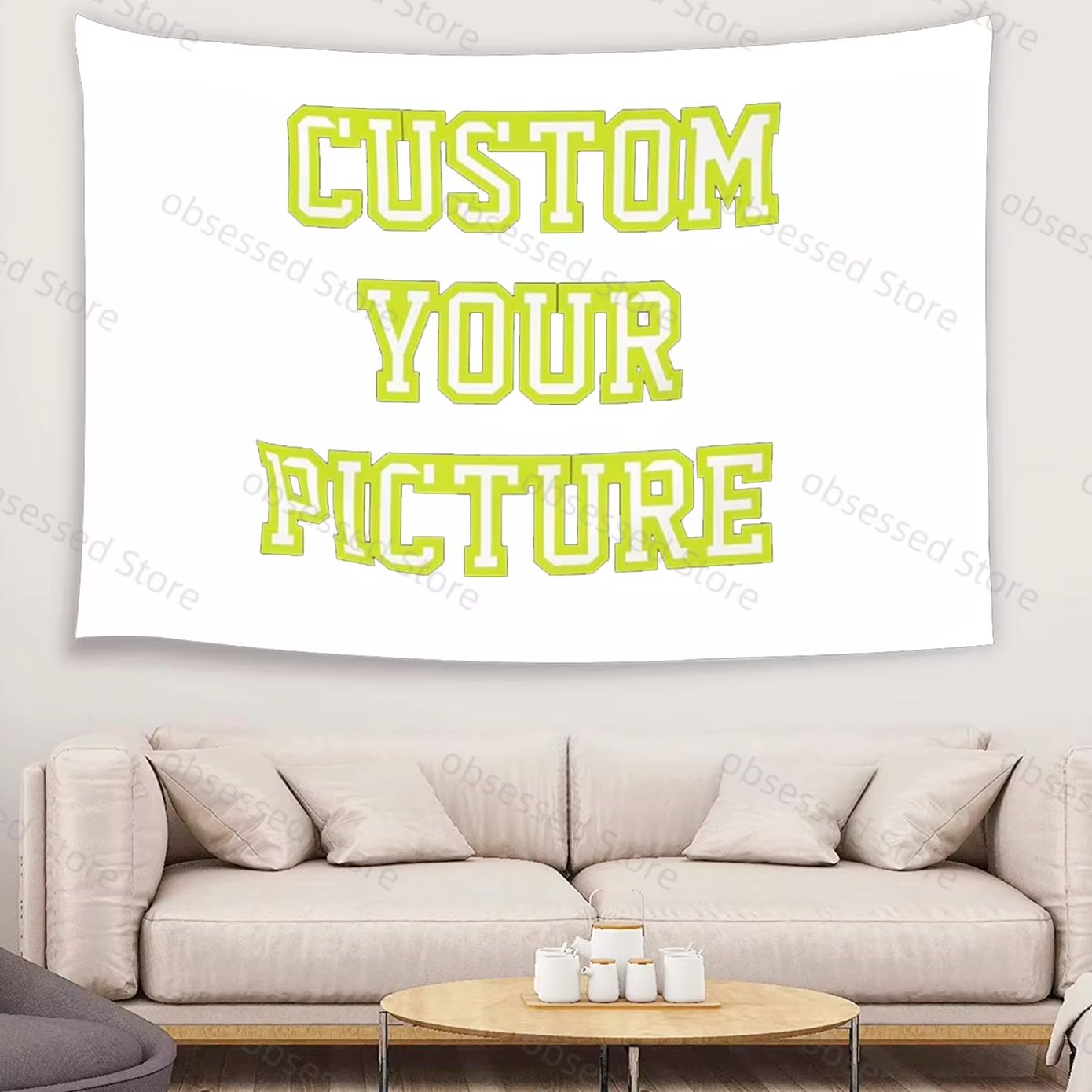Home Textiles And Decor - طباعة نسيج مخصص لصورك، زينة جدارية