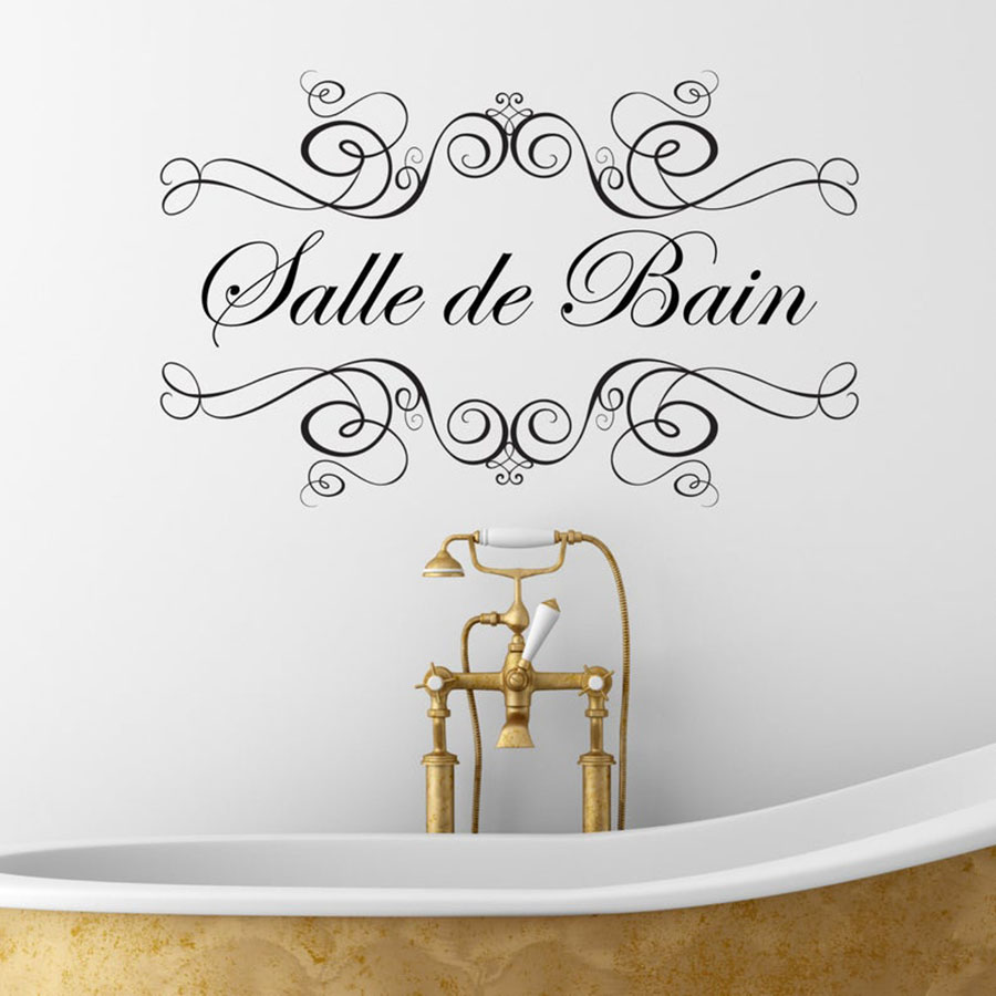 Home Textiles France - ملصقات جدارية للحمام بعبارات فرنسية، ملصقات
