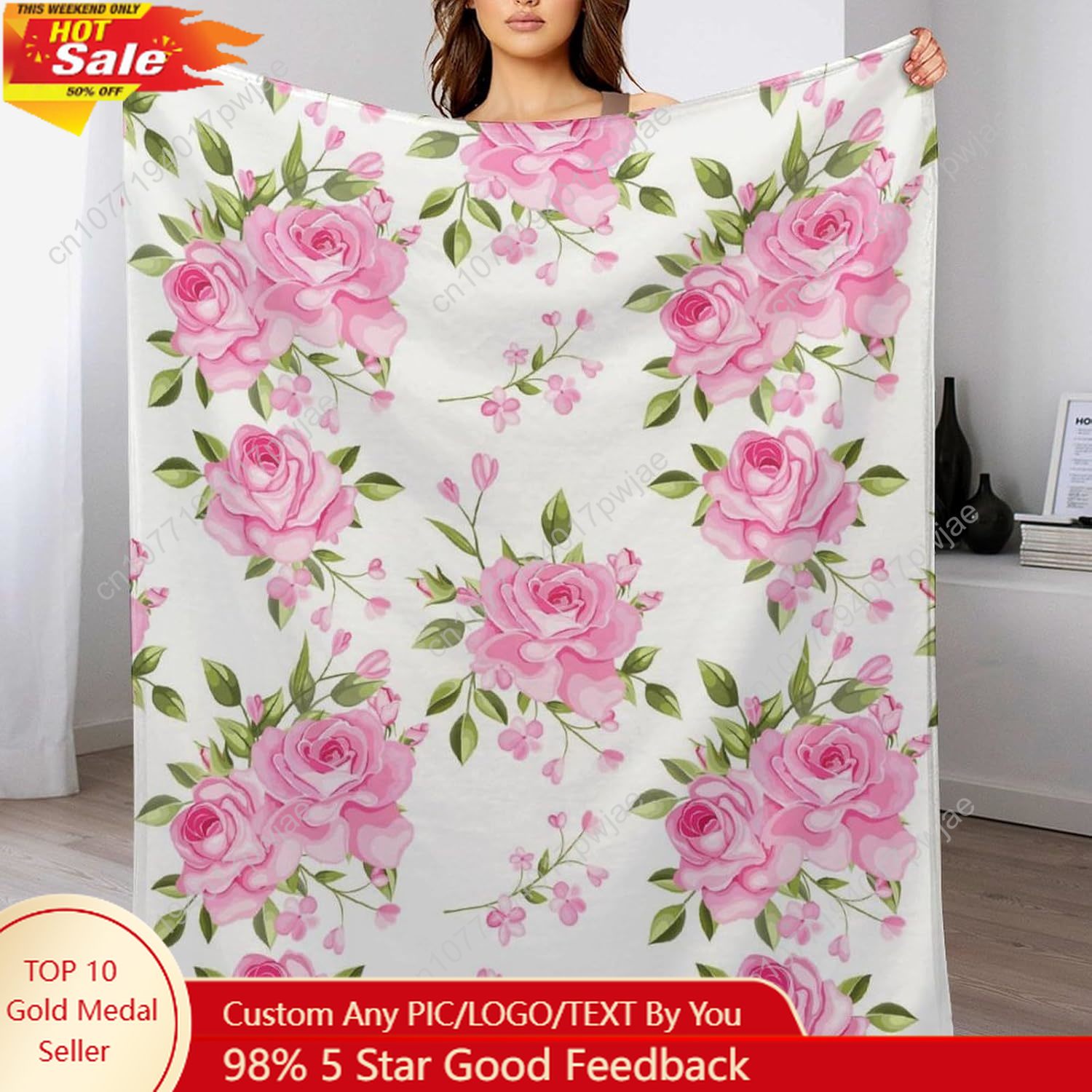 الوردي زهرة رمي بطانية الأزهار - مراجعة Home Textiles Blanket وسعره