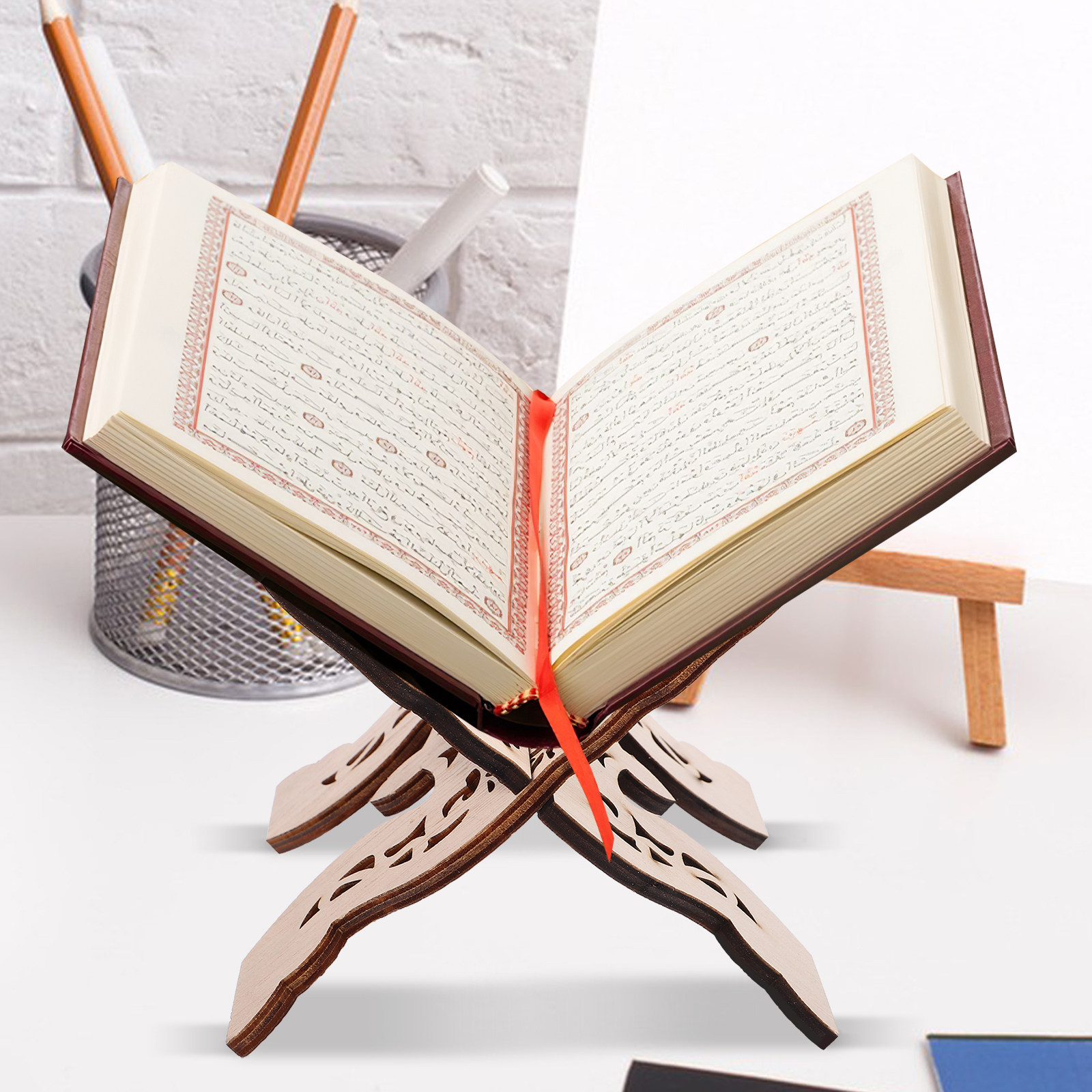 حامل كتب خشبي للمكتب، حامل للك - مراجعة Home Quran وسعره
