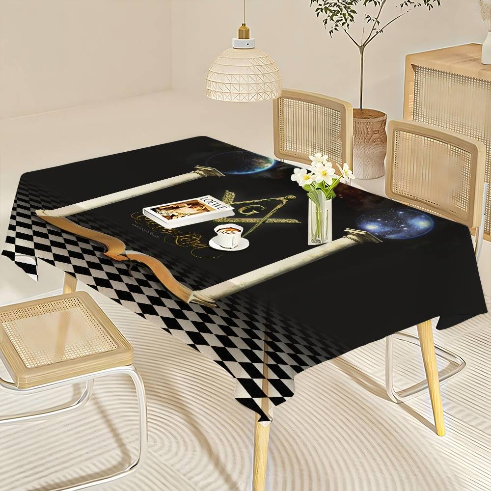 مفرش طاولة بشعار الماسونية، غط - مراجعة Home Textiles Today Logo وسعره