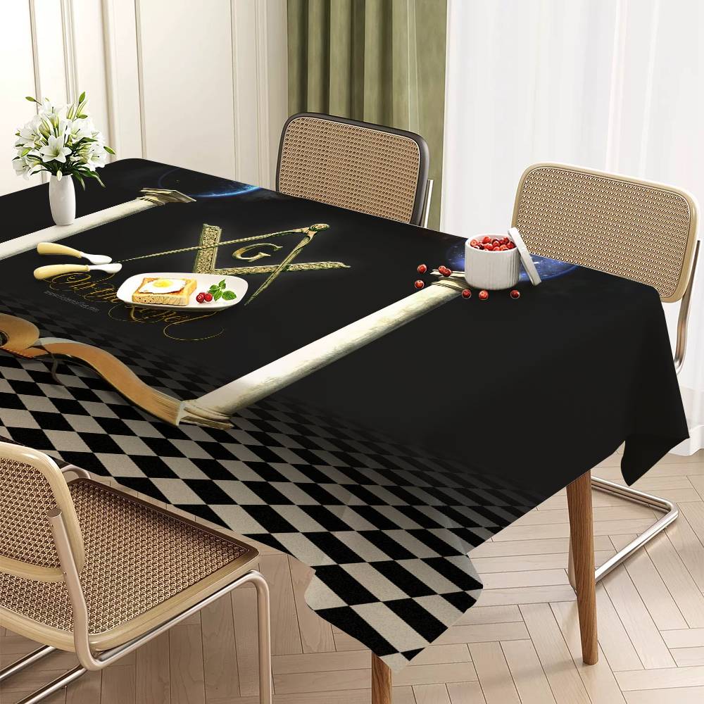 مفرش طاولة بشعار الماسونية، غط - مراجعة Home Textiles Today Logo وسعره