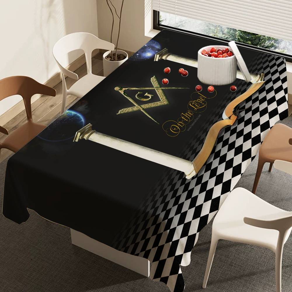 مفرش طاولة بشعار الماسونية، غط - مراجعة Home Textiles Today Logo وسعره